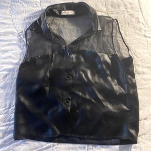 Sandro black silk top